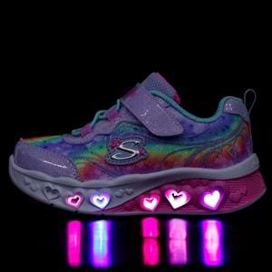 Skechers Flutter Heart Lights - Groovy Swirl 303253N-LVAQ Işıklı Ortopedik Çocuk Spor Ayakkabı