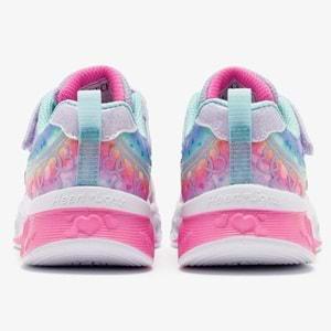 Skechers Flutter Heart Lights - Groovy Swirl 303253N-LVAQ Işıklı Ortopedik Çocuk Spor Ayakkabı