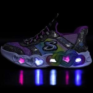 Skechers Infinite Heart Lights Eternal Shimmer 303755L-BKMT Ortopedik Işıklı Çocuk Spor Ayakkabı