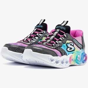 Skechers Infinite Heart Lights Eternal Shimmer 303755L-BKMT Ortopedik Işıklı Çocuk Spor Ayakkabı