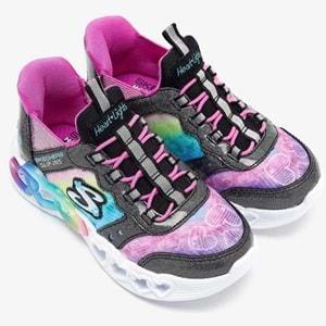 Skechers Infinite Heart Lights Eternal Shimmer 303755L-BKMT Ortopedik Işıklı Çocuk Spor Ayakkabı