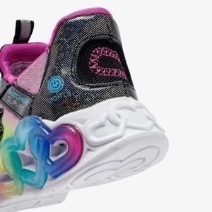 Skechers Infinite Heart Lights Eternal Shimmer 303755L-BKMT Ortopedik Işıklı Çocuk Spor Ayakkabı