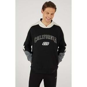 Skechers M LW Fleece Regular Hoodie Sweatshirt S242090-001 Erkek Kapüşonlu Sweatshirt