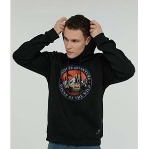 Lumberjack M-CG575 WILD HOODIE Siyah Erkek Sweatshirt