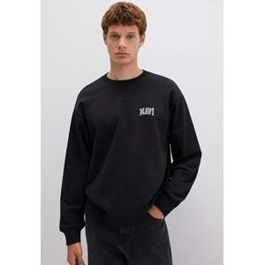 Mavi 0611716-900 Logo Baskılı Bisiklet Yaka Sweatshirt