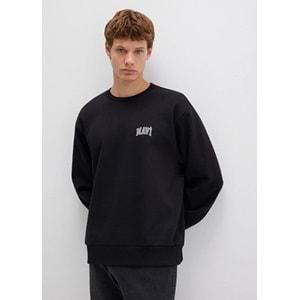 Mavi 0611716-900 Logo Baskılı Bisiklet Yaka Sweatshirt