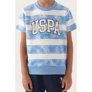 U.S. Polo Assn. Lisanslı US1701 Kangaroo T-Shirt ve Kapri Alt Üst Erkek Çocuk Takımı