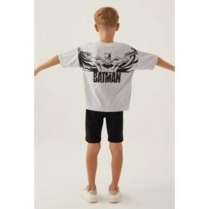 Batman Lisanslı L1692 With Emblem T-Shirt ve Kapri Alt Üst Erkek Çocuk Takımı