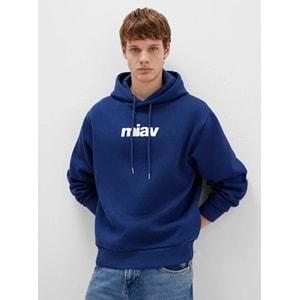 Mavi 0S10001-70722 Miav Baskılı Erkek Kapüşonlu Sweatshirt