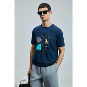 Lufian 111020254 Funky Modern Grafik Tişort Erkek T-Shirt