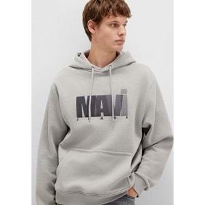 Mavi Jeans 0S10199-70093 Logo Baskılı Erkek Kapüşonlu Sweatshirt