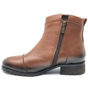 Venüs Marsel Hakiki Deri Düz Kaymaz Taban Ortopedik Kadın Bot