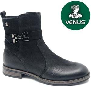 Venüs Kay Hakiki Deri Düz Kaymaz Taban Ortopedik Kadın Bot