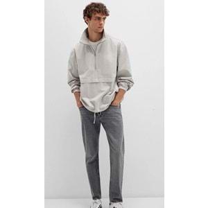 Mavi 0211684-70074 Yarım Fermuarlı Kanguru Cepli Erkek Sweatshirt