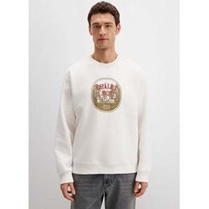 Mavi 0S10484-70057 Chalet Nakışlı Bisiklet Yaka Sweatshirt