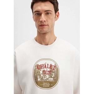 Mavi 0S10484-70057 Chalet Nakışlı Bisiklet Yaka Sweatshirt
