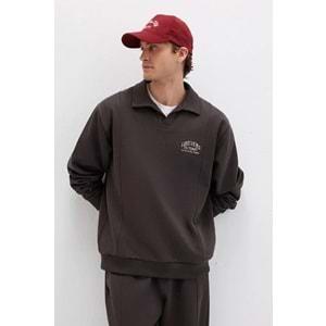 Mavi 0S10479-70219 Polo Yaka Nakışlı Erkek Kapüşonlu Sweatshirt