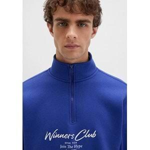 Mavi 0S10488-70695 Winners Club Baskılı Yarım Fermuarlı Sweatshirt