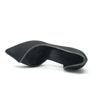 Feles Kadeh Topuk Saten Taşlı Stiletto Kadın Topuklu Ayakkabı