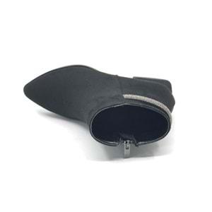 Asya Arkası Taşlı Sivri Burun Kısa Topuklu Kadın Bot