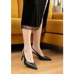 Seribo Toka Detaylı Arkası Açık Stiletto Kadın Topuklu Ayakkabı