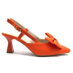 Feles Kurdela Detaylı Arkası Açık Stiletto Kadın Topuklu Ayakkabı