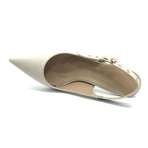 Feles Kemer Toka Detaylı Arkası Açık Stiletto Kadın Topuklu Ayakkabı