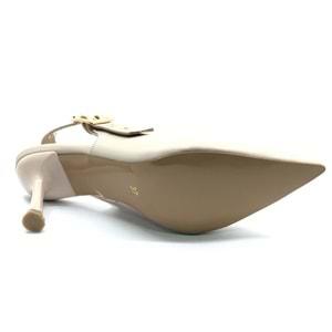 Feles Kemer Toka Detaylı Arkası Açık Stiletto Kadın Topuklu Ayakkabı