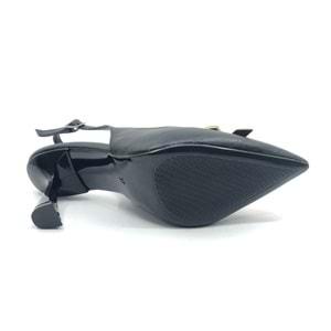 Feles Kurdela Toka Detaylı Arkası Açık Stiletto Kadın Topuklu Ayakkabı