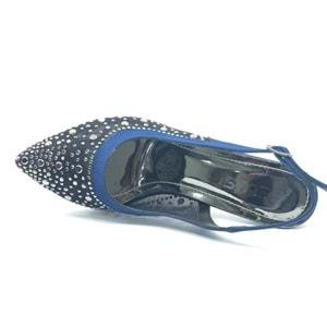 Feles Arkası Açık Şeffaf Taş Detaylı Sindirella Kadın Topuklu Ayakkabı