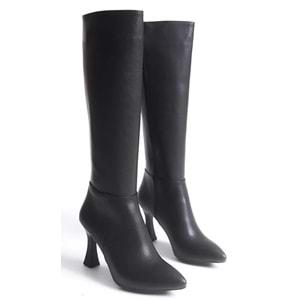 Feles Diz Altı Topuklu Sivri Burun Kadın Çizme