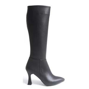 Feles Diz Altı Topuklu Sivri Burun Kadın Çizme