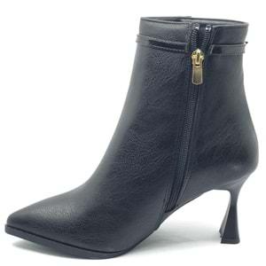 Feles Yanı İnce Taş Tokalı Klasik Sivri Burun Topuklu Kadın Bot