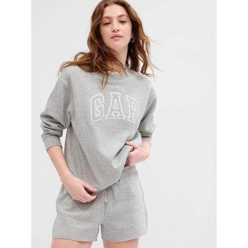 Gap Logo V-Gap Herıtage Crew-554936002 Bisiklet Yaka Fleece Sweatshirt Kadın Sweatshirt