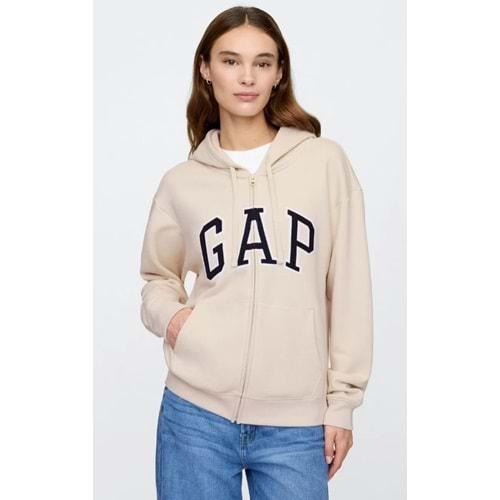 Gap V-Gap Logo Fleece Herıtage Fz Hd 678782 Hoodie Kapüşonlu Fermuarlı Kadın Sweatshirt