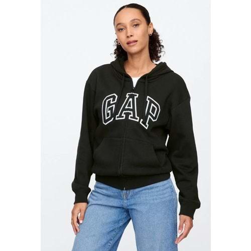 Gap V-Gap Logo Fleece Herıtage Fz Hd 678782 Hoodie Kapüşonlu Fermuarlı Kadın Sweatshirt