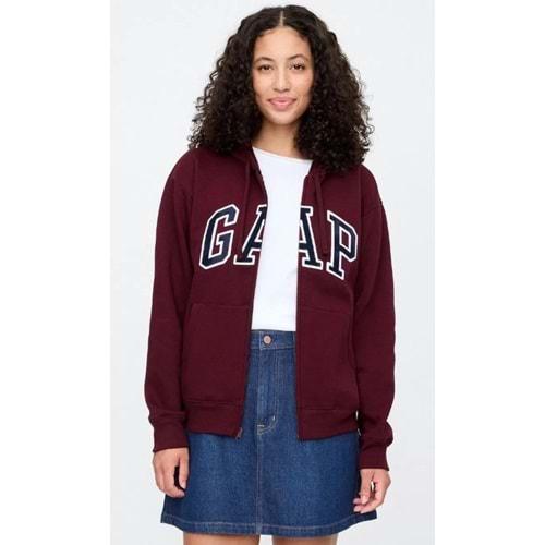 Gap V-Gap Logo Fleece Herıtage Fz Hd 678782 Hoodie Kapüşonlu Fermuarlı Kadın Sweatshirt