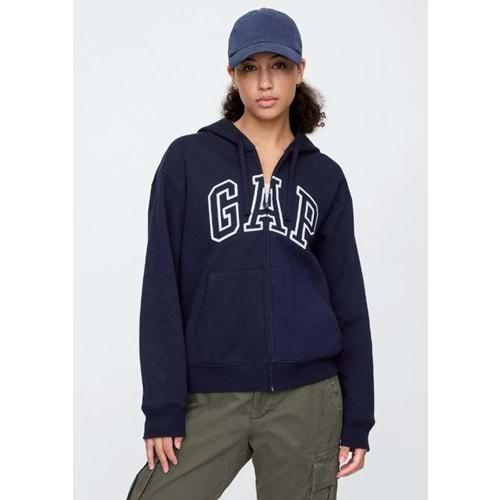 Gap V-Gap Logo Fleece Herıtage Fz Hd 678782 Hoodie Kapüşonlu Fermuarlı Kadın Sweatshirt