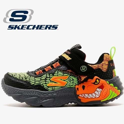 Skechers Dino Lights 400615L-BKOR Ortopedik Işıklı Çocuk Spor Ayakkabı
