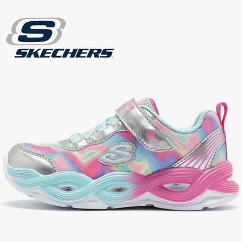 Skechers Twisty Glow - Sorbet Swirl 303716L-SMLT Ortopedik Işıklı Çocuk Spor Ayakkabı