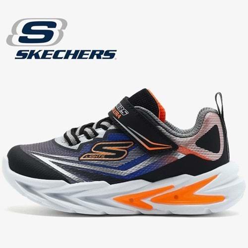 Skechers Flexglow Ultra 400139N-BKSL Ortopedik Işıklı Çocuk Spor Ayakkabı