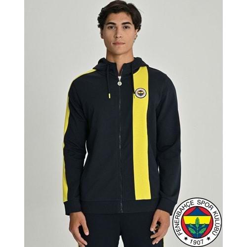 Fenerbahçe S.K. 25/26 Tribün Basic Hoodie Kapüşonlu Fermuarlı Eşofman Üstü Erkek Ceket