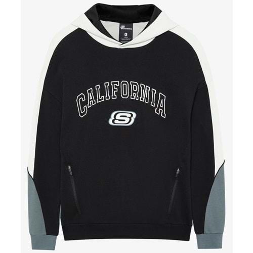 Skechers M LW Fleece Regular Hoodie Sweatshirt S242090-001 Erkek Kapüşonlu Sweatshirt