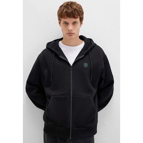 Mavi 066979-900 Mühür Logo Nakışlı Ceket Kapüşonlu Fermuarlı Erkek Sweatshirt