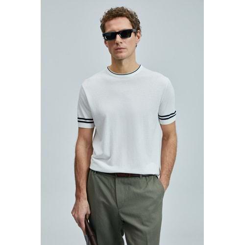 Lufian 111090111 Robert Erkek İpek Karışımlı Kazak T- Shirt Erkek Tişort