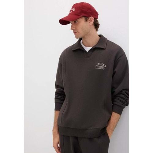 Mavi 0S10479-70219 Polo Yaka Nakışlı Erkek Kapüşonlu Sweatshirt