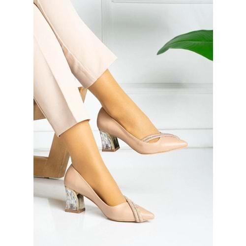 Feles Çift Şerit Stiletto Kadın Topuklu Ayakkabı