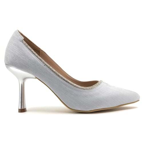 Feles Şerit Taş Detaylı Stiletto Kadın Topuklu Ayakkabı