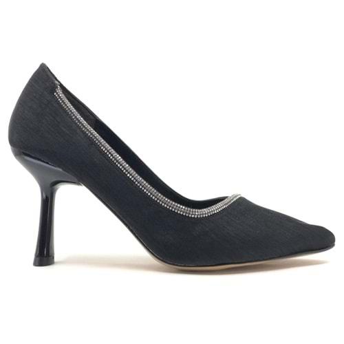 Feles Şerit Taş Detaylı Stiletto Kadın Topuklu Ayakkabı