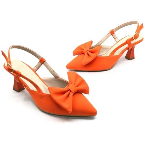 Feles Kurdela Detaylı Arkası Açık Stiletto Kadın Topuklu Ayakkabı